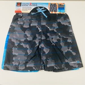 Gerry Boys Youth 2-pack UPF 50+ Swim Trunks Sizes M-10/12, NWT.